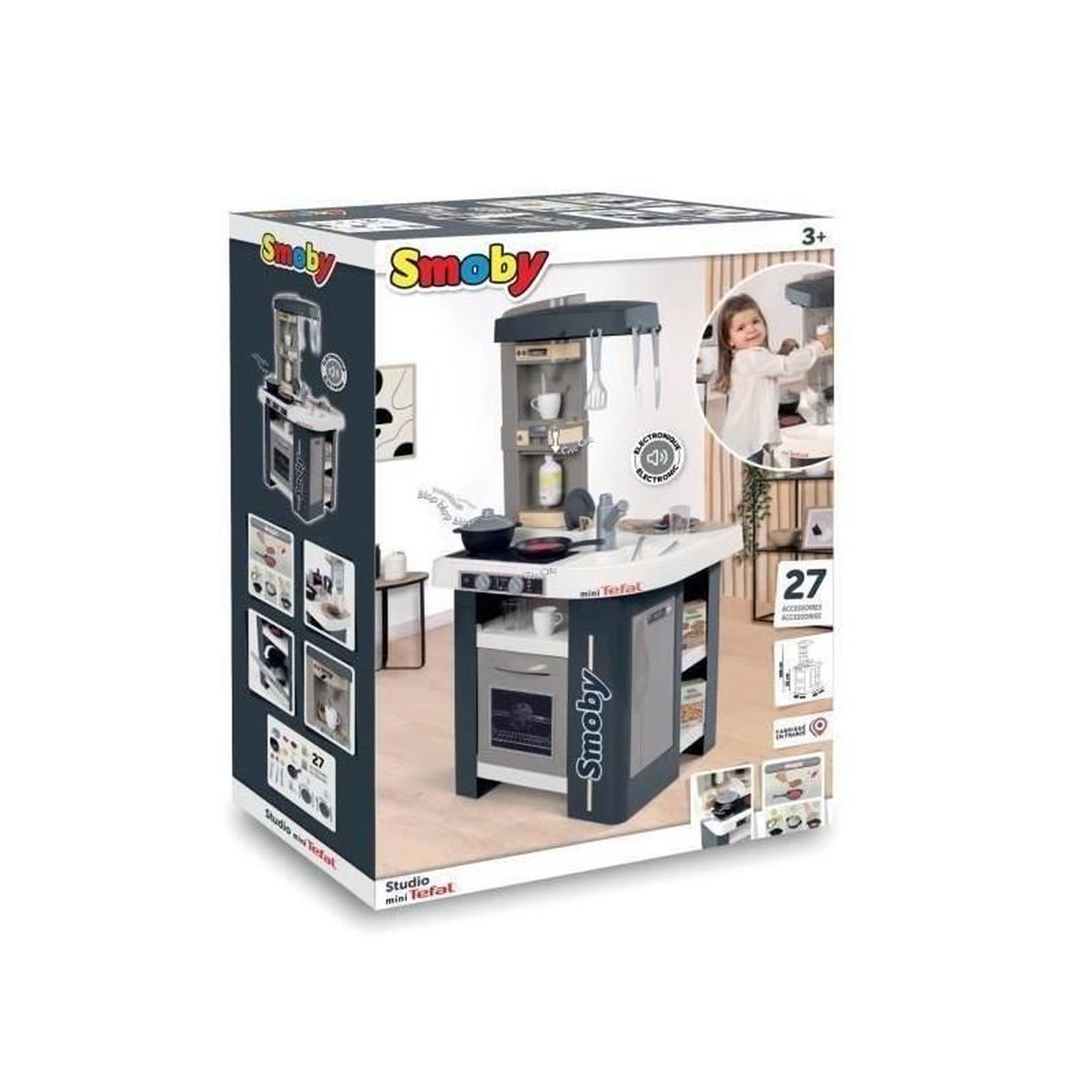 Voir la diapositive 2 : SMOBY Cuisine Tefal Studio pour enfants - Smoby - 27 accessoires inclus