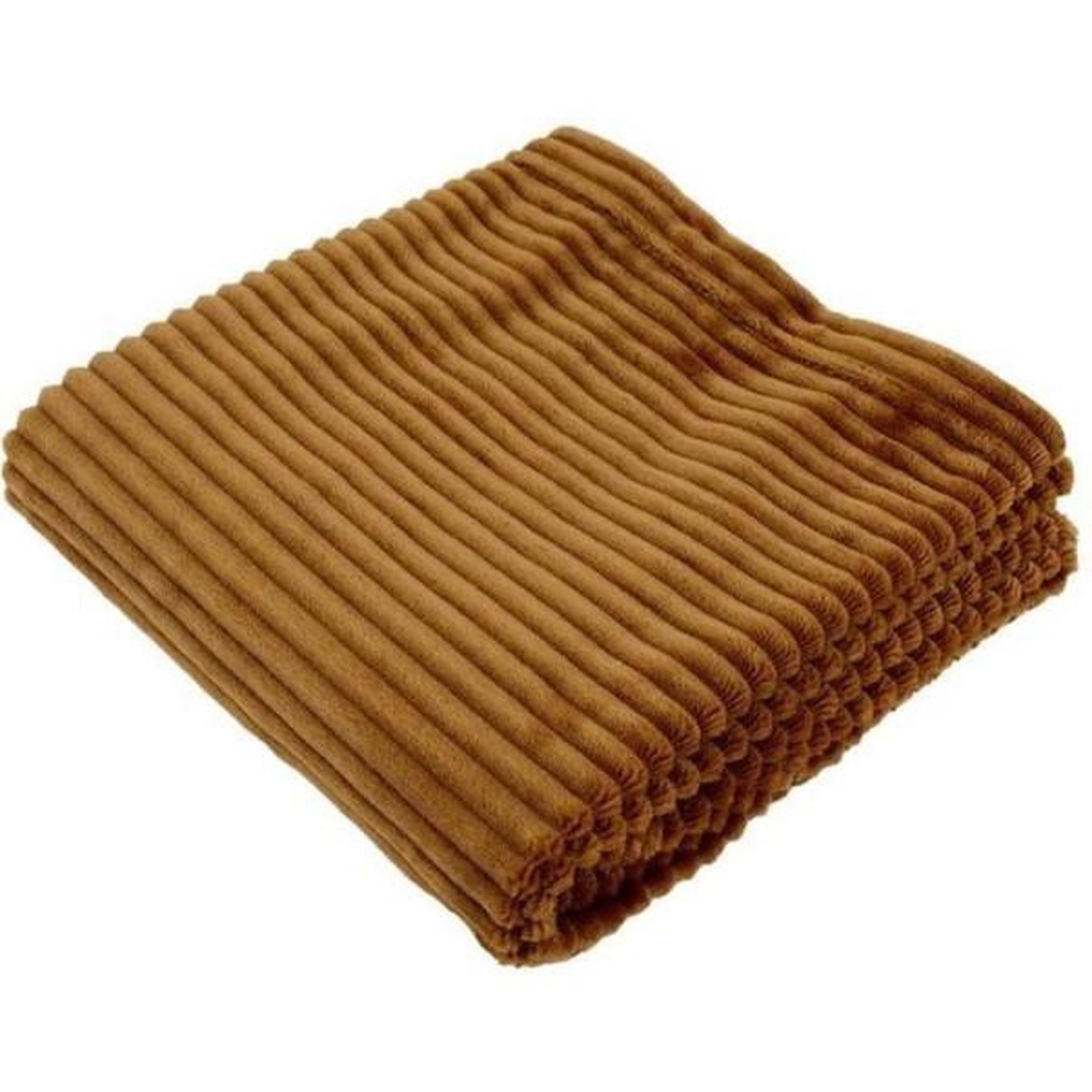 DOMIVA Couverture boudoir - DOMIVA - Caramel - 75 x 100 cm - Velours côtelé, douce et chaude