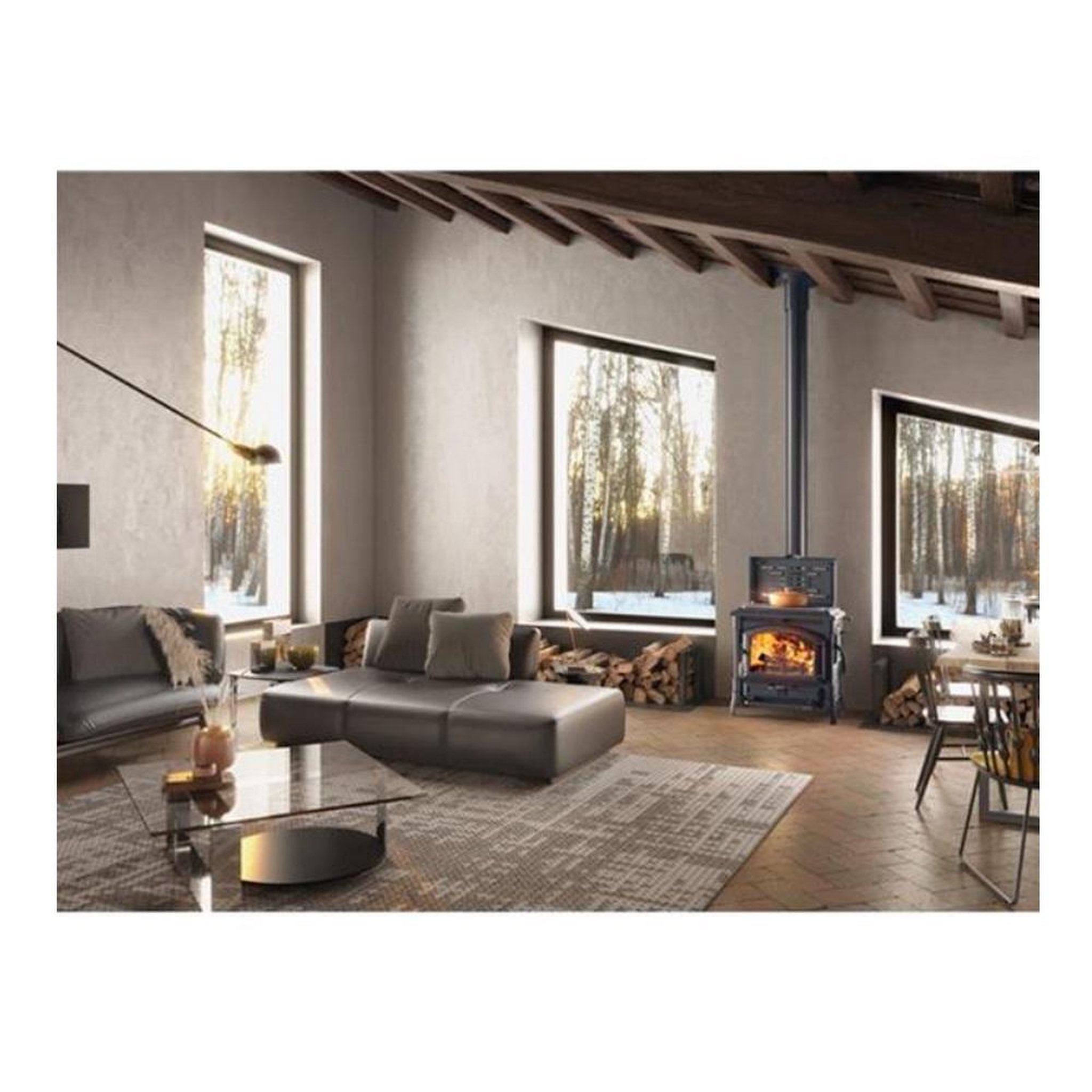 Voir la diapositive 4 : NORDICA EXTRAFLAME Poêle à bois 11.9kw noir - 7119111