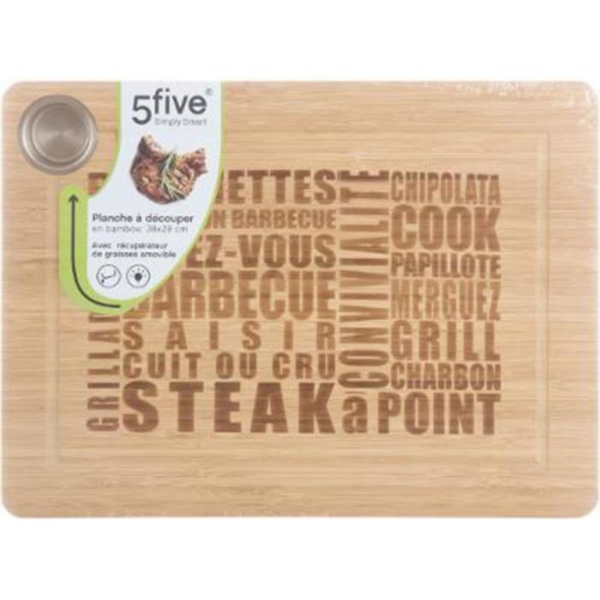 FIVE Planche à Découper  Words  28x38cm Naturel