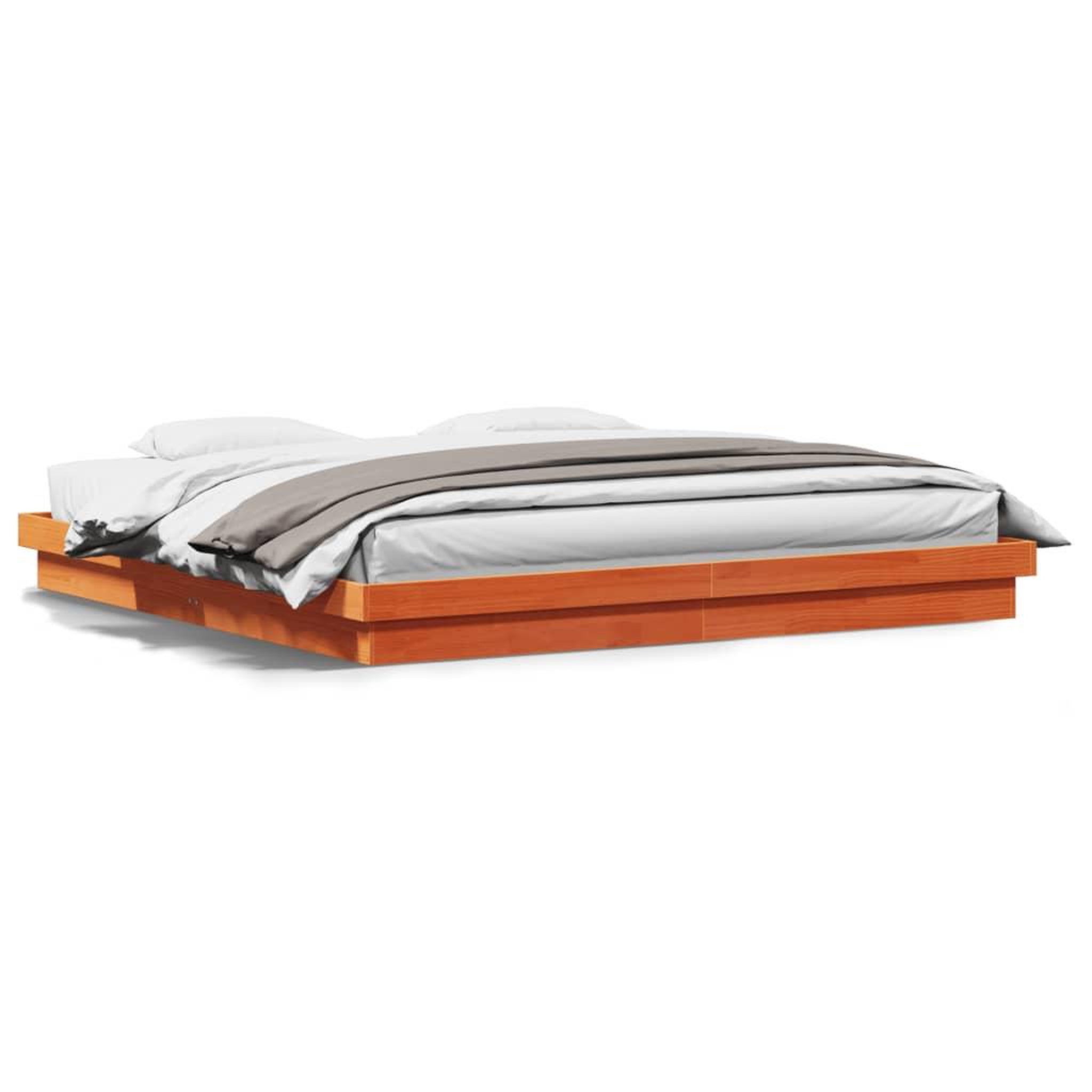 Voir la diapositive 4 : VIDAXL Cadre de lit a LED sans matelas 180x200 cm bois massif