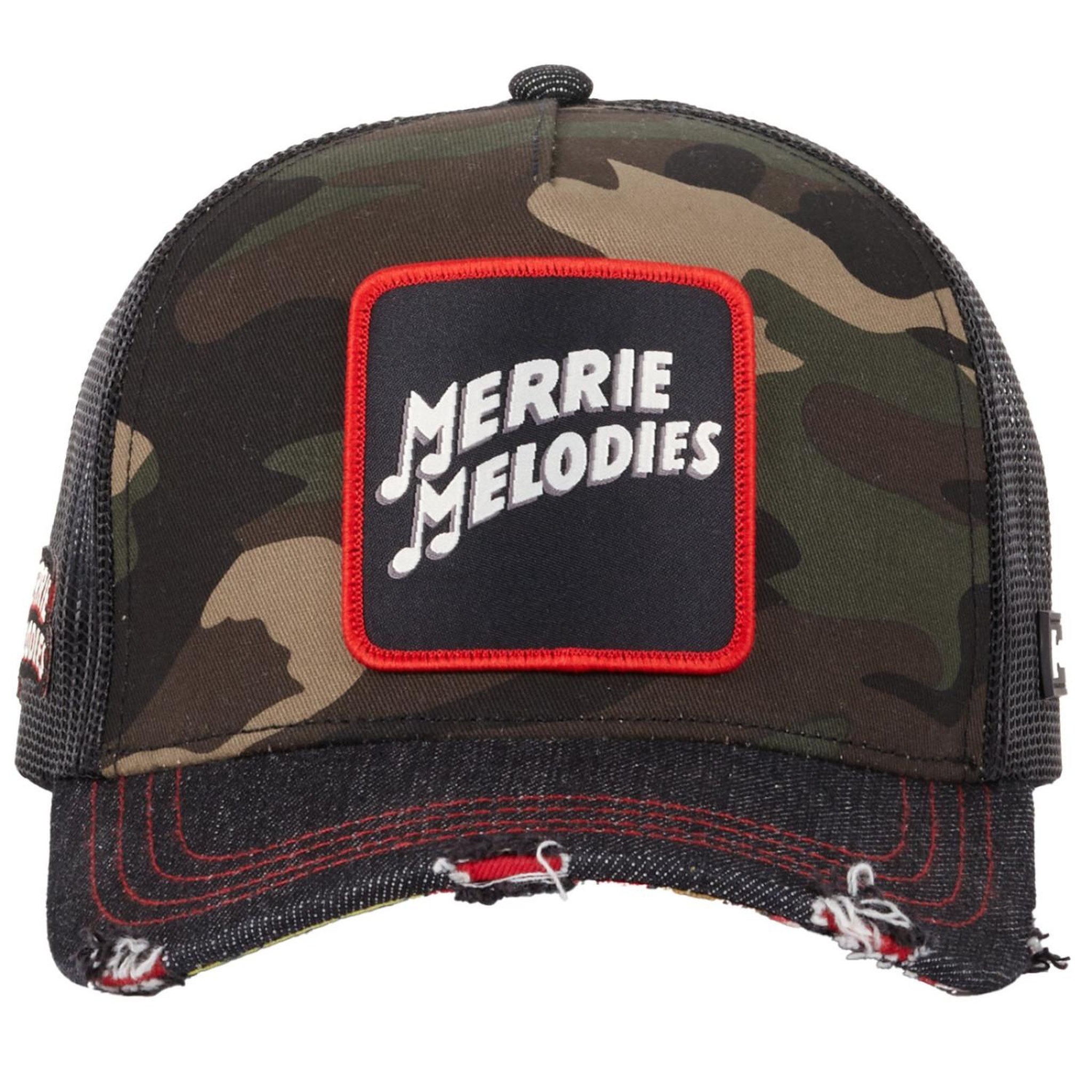 Voir la diapositive 2 : CAPSLAB Casquette homme trucker effet déchiré looney tunes folks