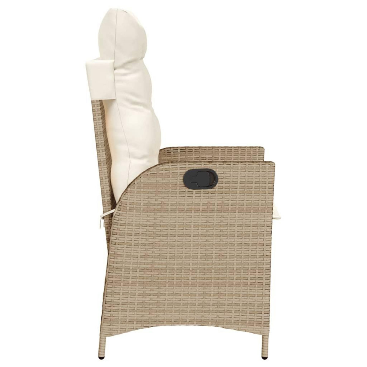 VIDAXL Chaise inclinable de jardin avec coussins beige resine tressee