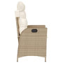 Voir la diapositive 5 : VIDAXL Chaise inclinable de jardin avec coussins beige resine tressee