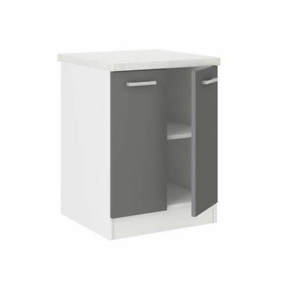 MARKET24 Meuble d'Appoint Gris Plastique Mélamine PVC