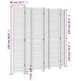 Voir la diapositive 6 : VIDAXL Cloison de separation 6 panneaux blanc bois de paulownia massif