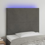 VIDAXL Tete de lit a LED Gris fonce 100x5x118/128 cm Velours