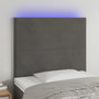 Voir la diapositive 1 : VIDAXL Tete de lit a LED Gris fonce 100x5x118/128 cm Velours