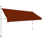 VIDAXL Auvent manuel retractable 350 cm Orange et marron