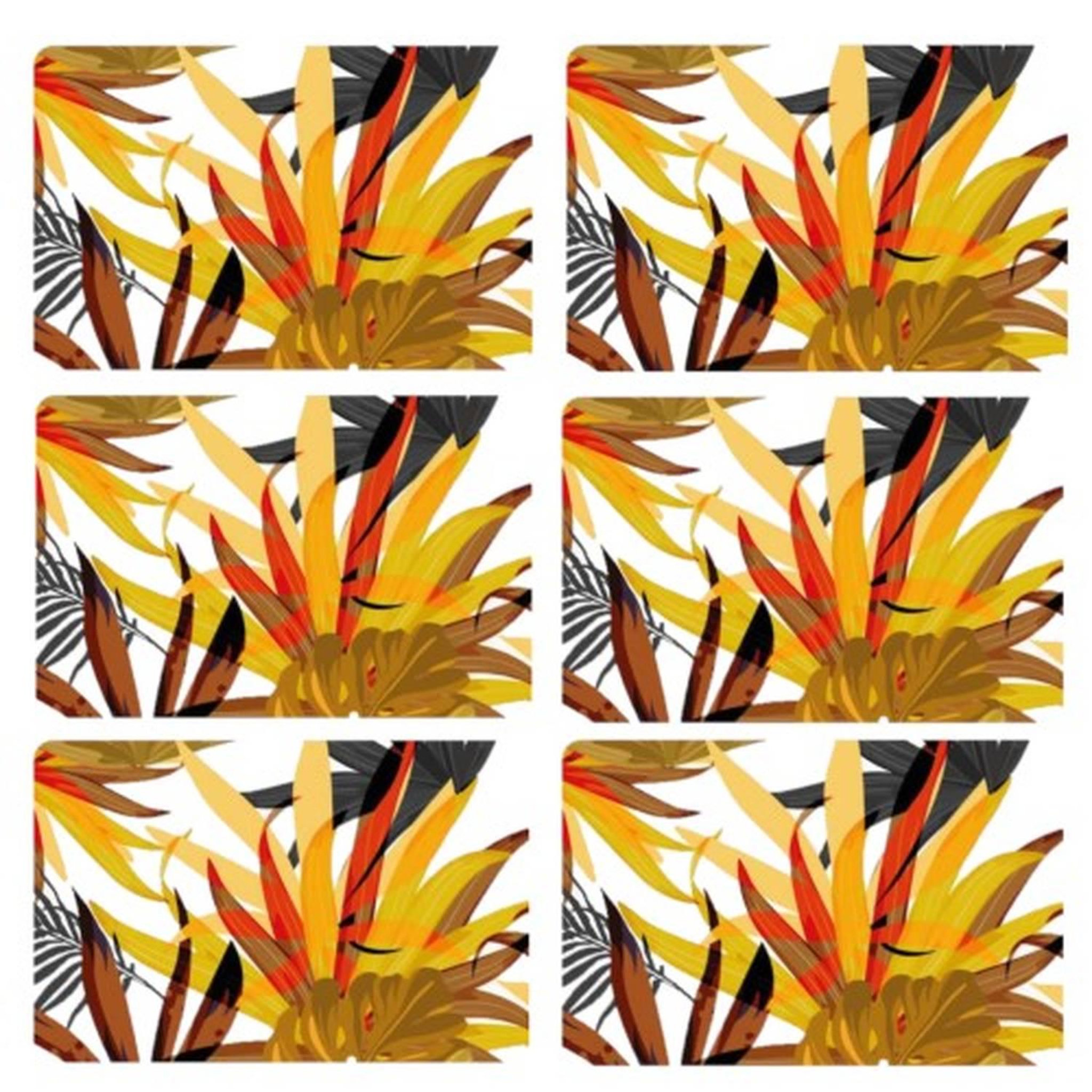 HABITABLE Lot de 6 sets de table LORJUNG - 28 x 43 cm - Jaune