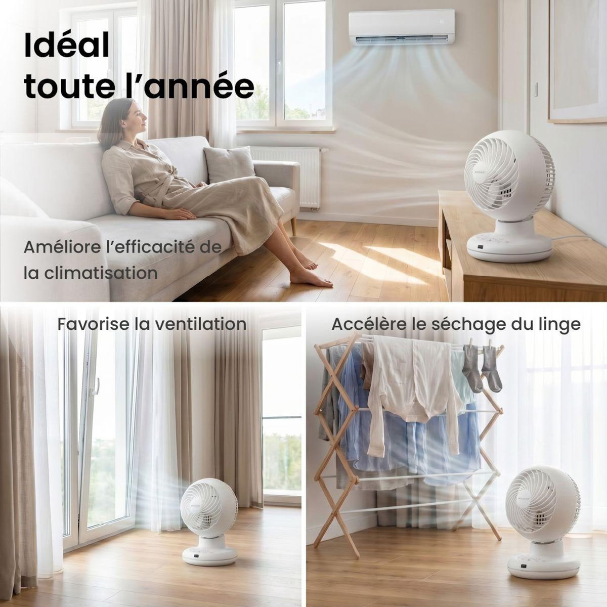 WOOZOO Ventilateur PCF-BC15TEC White