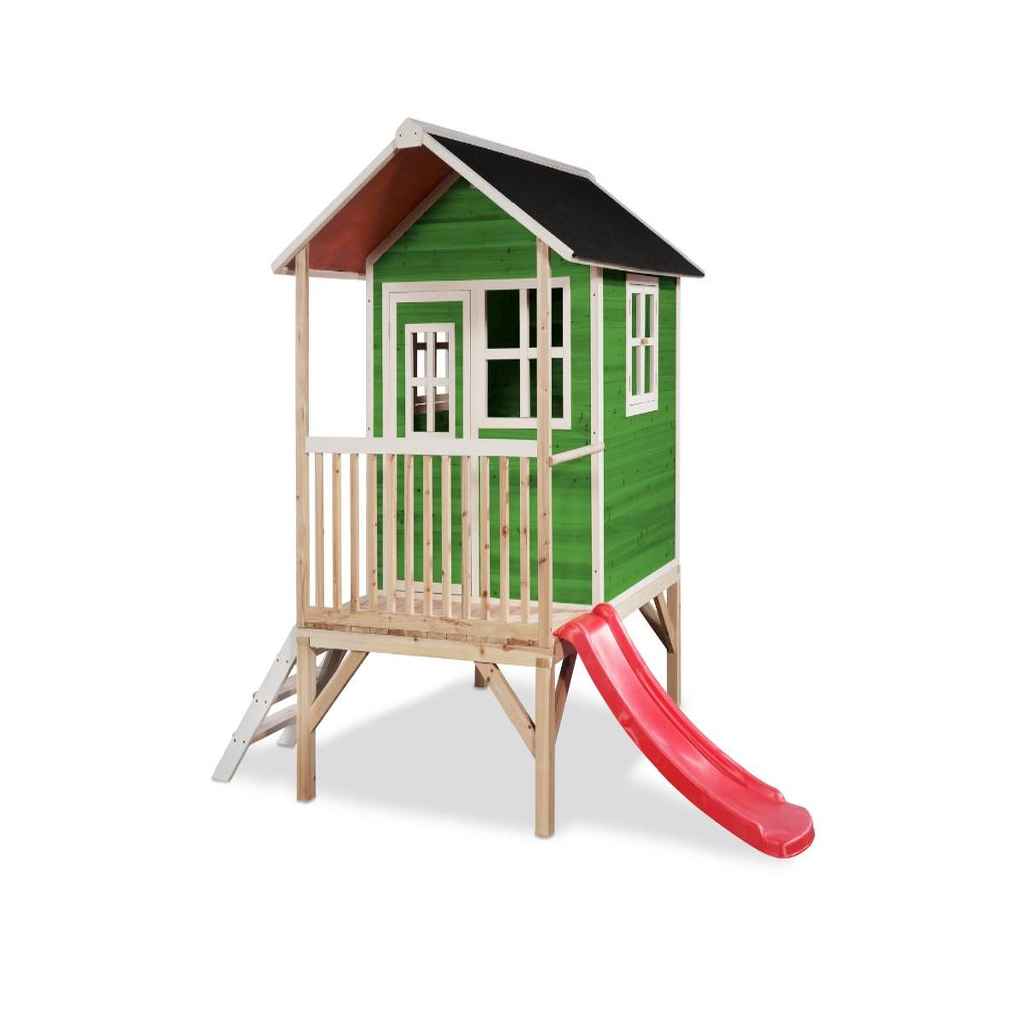 EXIT TOYS Maisonnette en bois pour enfants loft 300 vert - exit toys