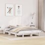 Voir la diapositive 1 : VIDAXL Cadre de lit sans matelas blanc 140x190 cm bois de pin massif