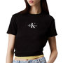 Voir la diapositive 1 : CALVIN KLEIN JEANS T-shirt Noir Femme Calvin Klein Jeans Monologo Baby