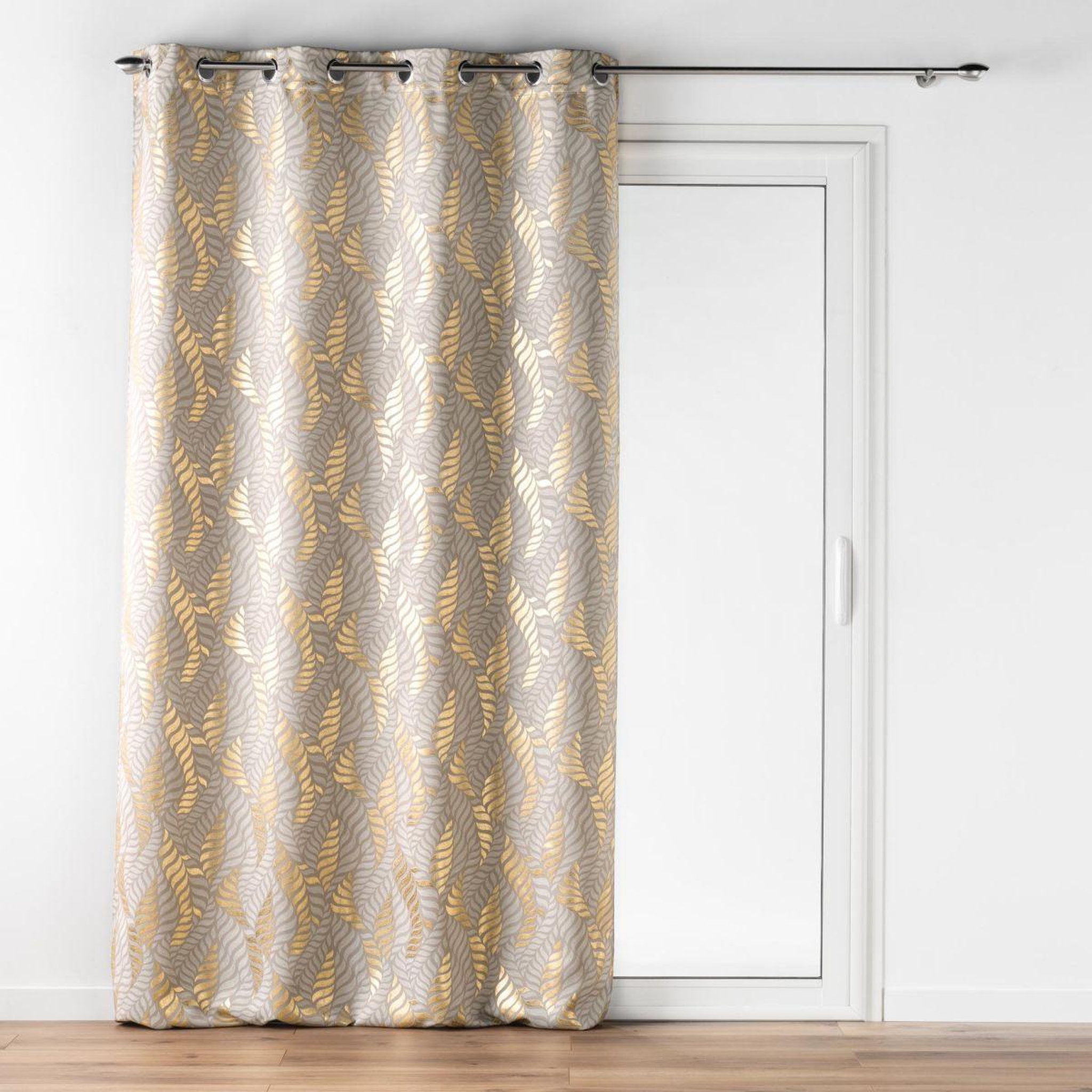 Voir la diapositive 1 : Douceur d'Intérieur Rideau Occultant à Œillets  Lyra  140x260cm Taupe