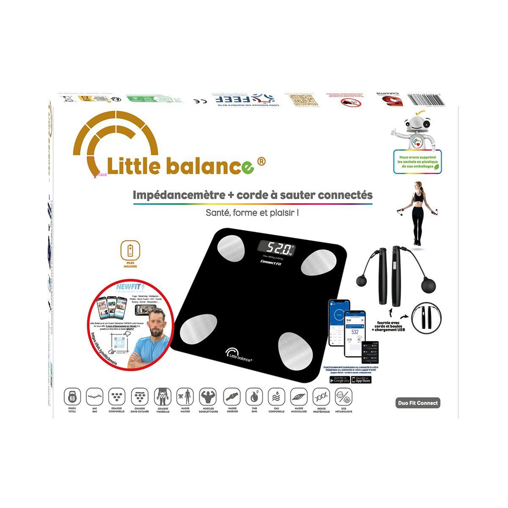 Voir la diapositive 3 : LITTLE BALANCE Pèse personne connecté Kit Duo Connect Fit