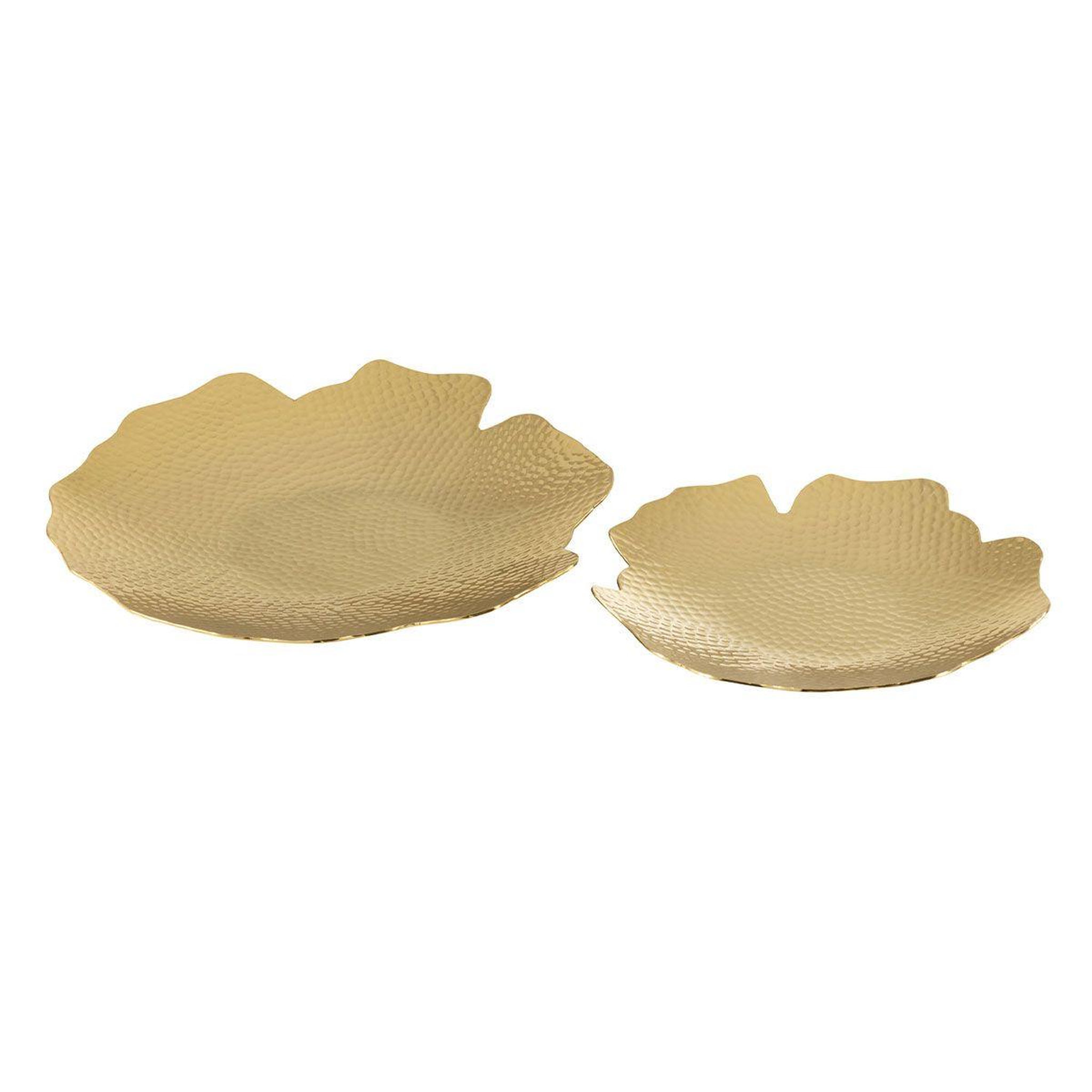 J-LINE Lot de 2 coupelles design  aluminium  43cm or