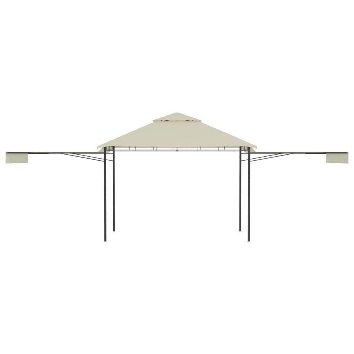VIDAXL Belvedere avec double toits etendus 3x3x2,75 m Creme 180 g/m^2