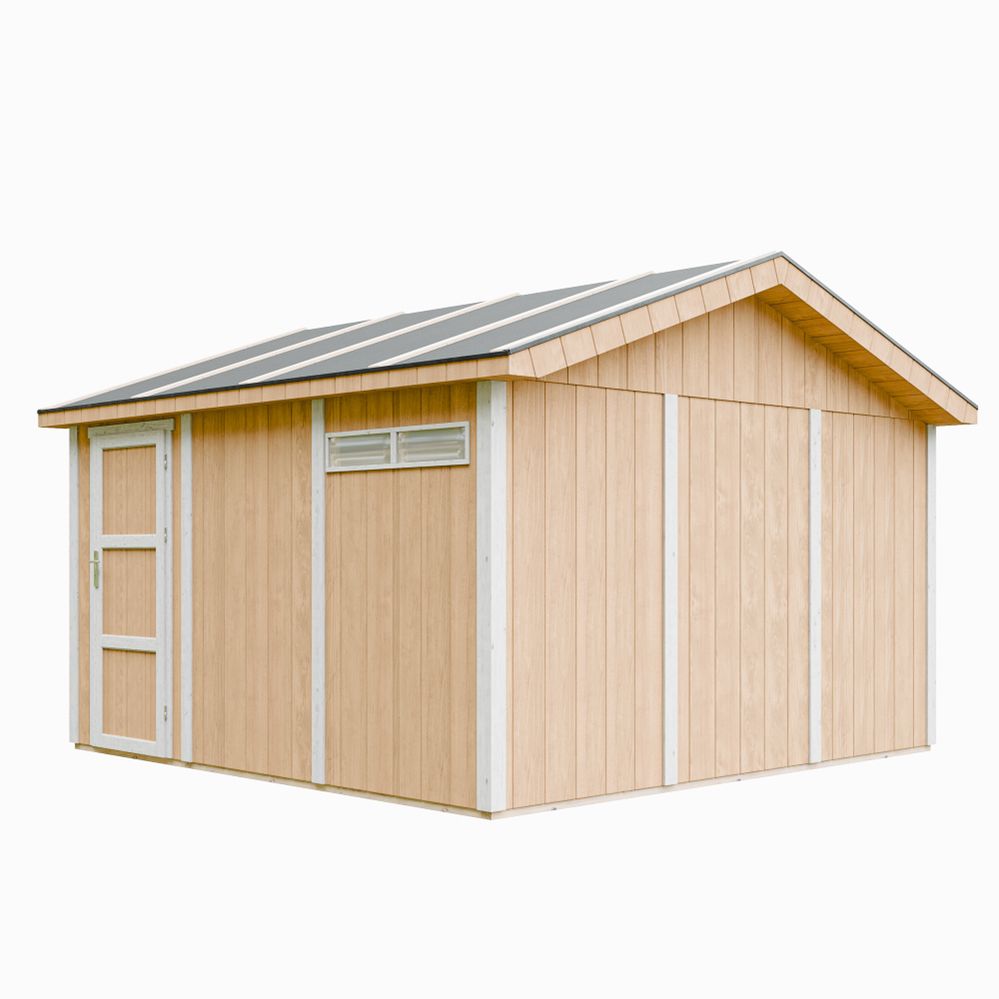 Voir la diapositive 2 : TIMBELA Garage qualité premium 13 m² construction en panneaux lp smartside - abri de jardin m990b