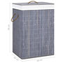 Voir la diapositive 6 : VIDAXL Panier a linge avec 2 sections bambou gris 72 L