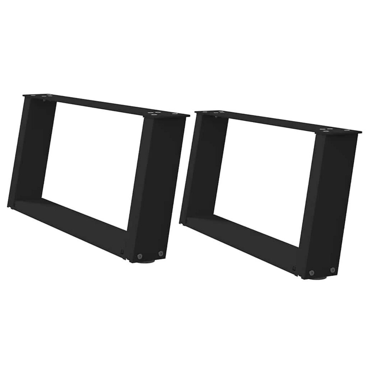 VIDAXL Pieds de table basse forme de U 2 pcs noir 60x(30-31) cm acier