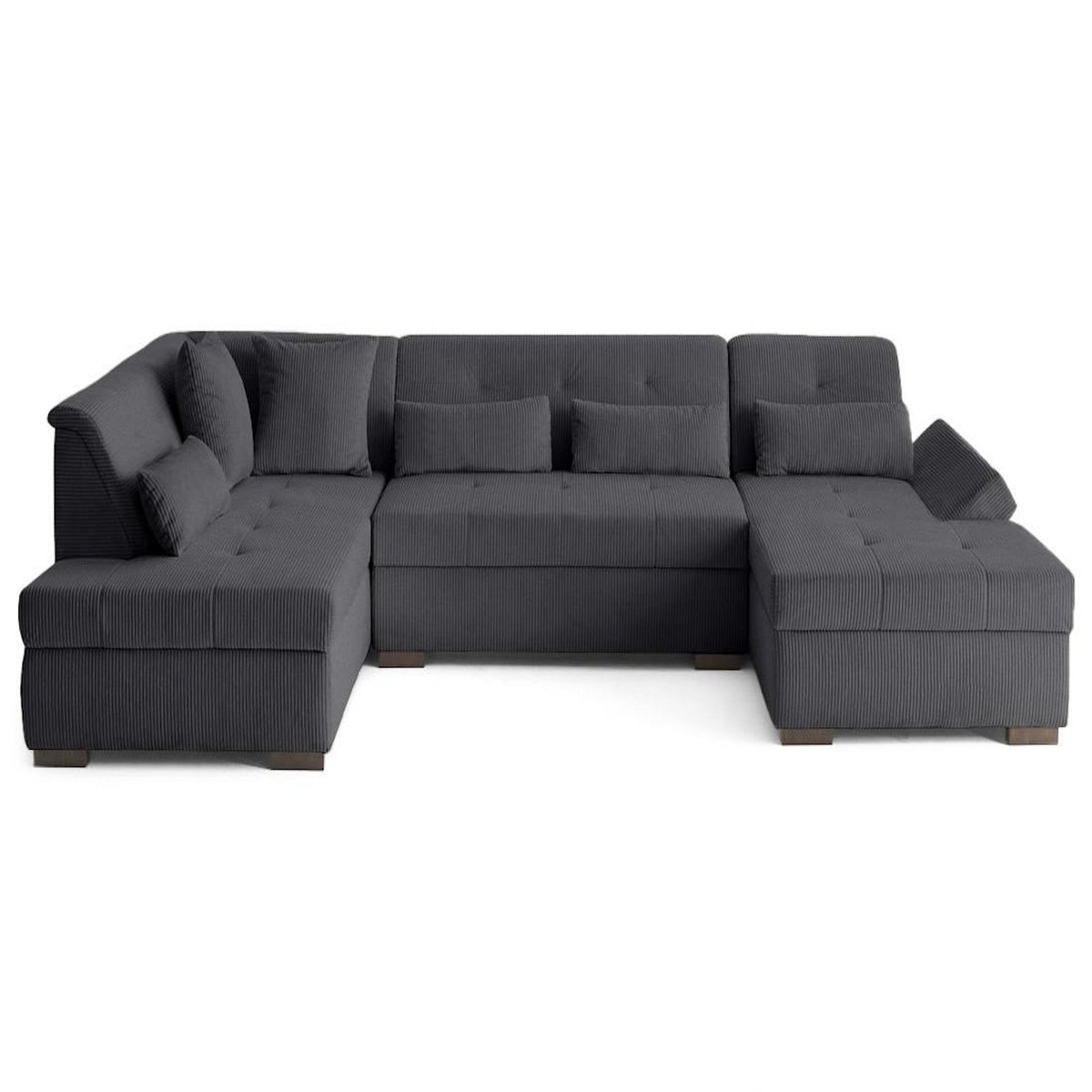 LISA DESIGN Vermont s - canapé panoramique d'angle gauche 7 places en velours côtelé