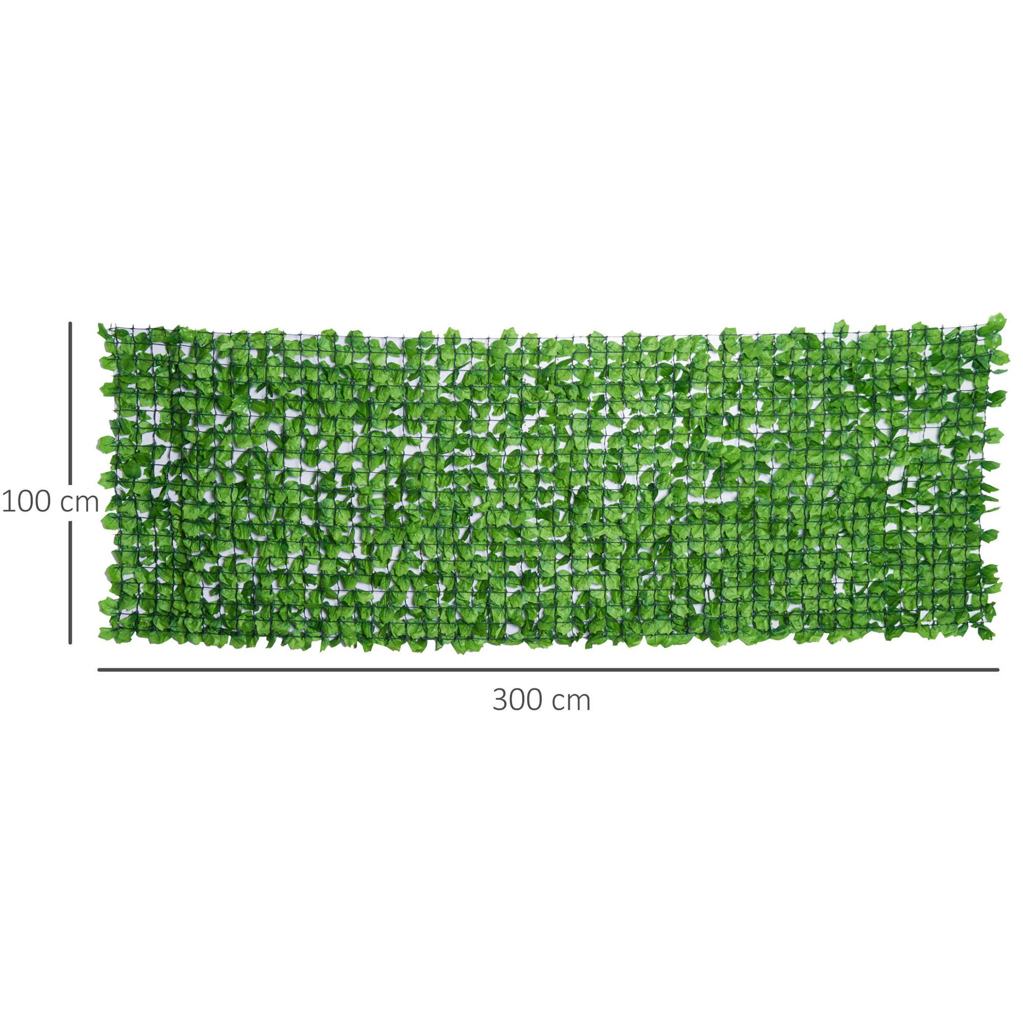 Voir la diapositive 3 : OUTSUNNY Haie artificiel érable brise-vue décoration rouleau 3L x 1H m  feuillage réaliste anti-UV vert