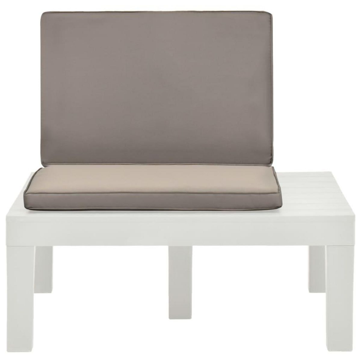 VIDAXL Chaise de salon de jardin avec coussin Plastique Blanc