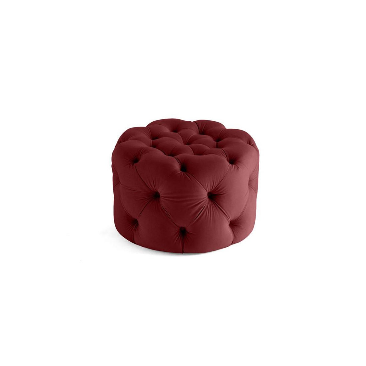 LISA DESIGN Gallata - pouf chesterfield rond - en velours