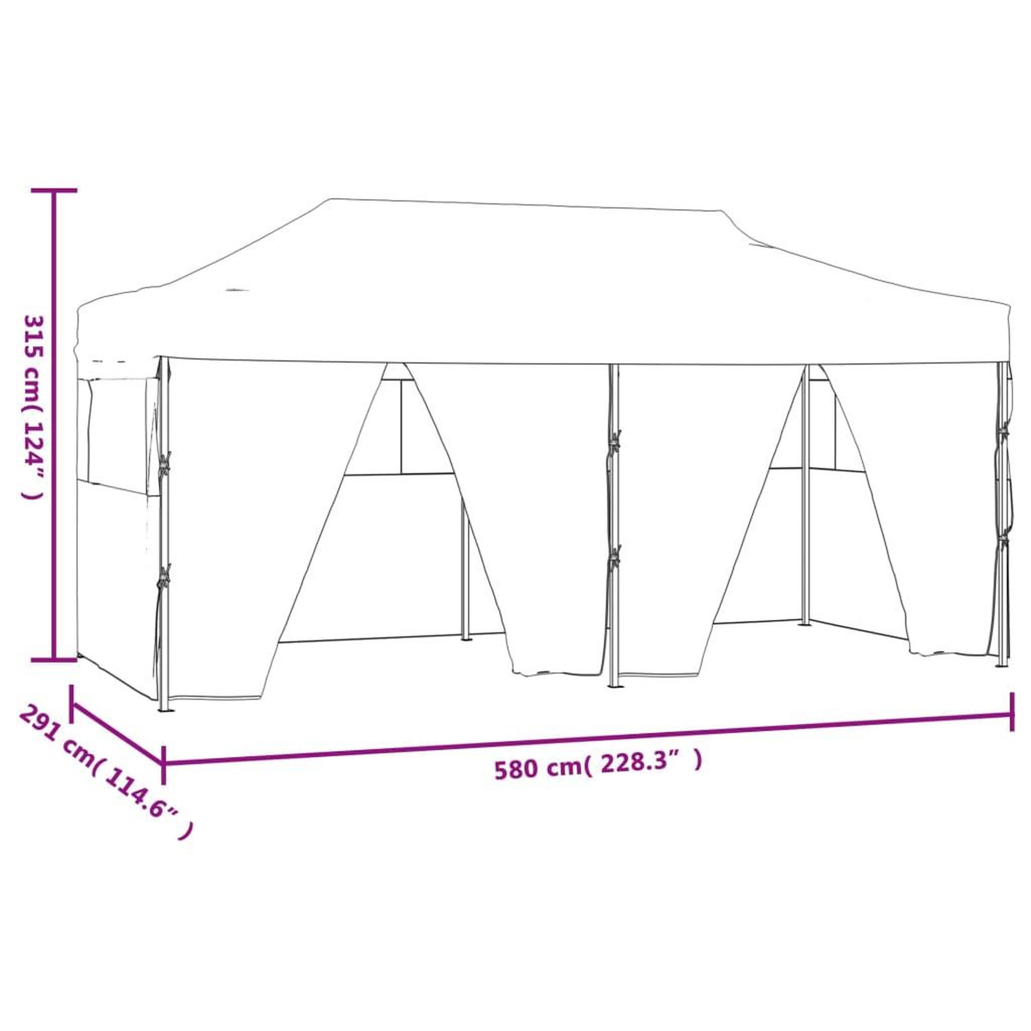 Voir la diapositive 6 : VIDAXL Tente de reception pliable avec 4 parois 3x6 m Acier Blanc