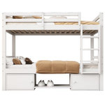 MERAX Lit superposé 90x200cm bois et mdf coloris blanc