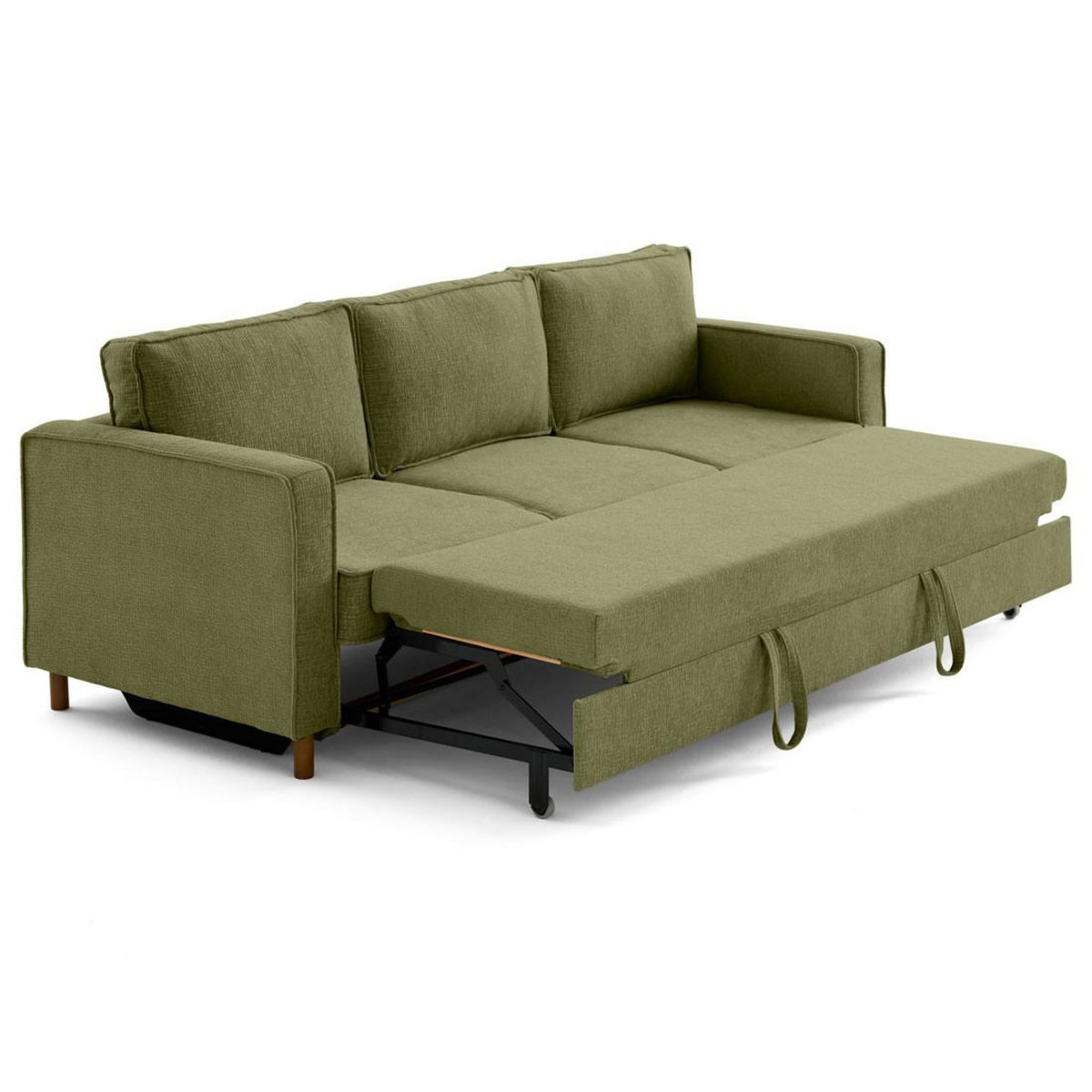 LISA DESIGN Jake - canapé droit 3 places convertible en tissu velours relief