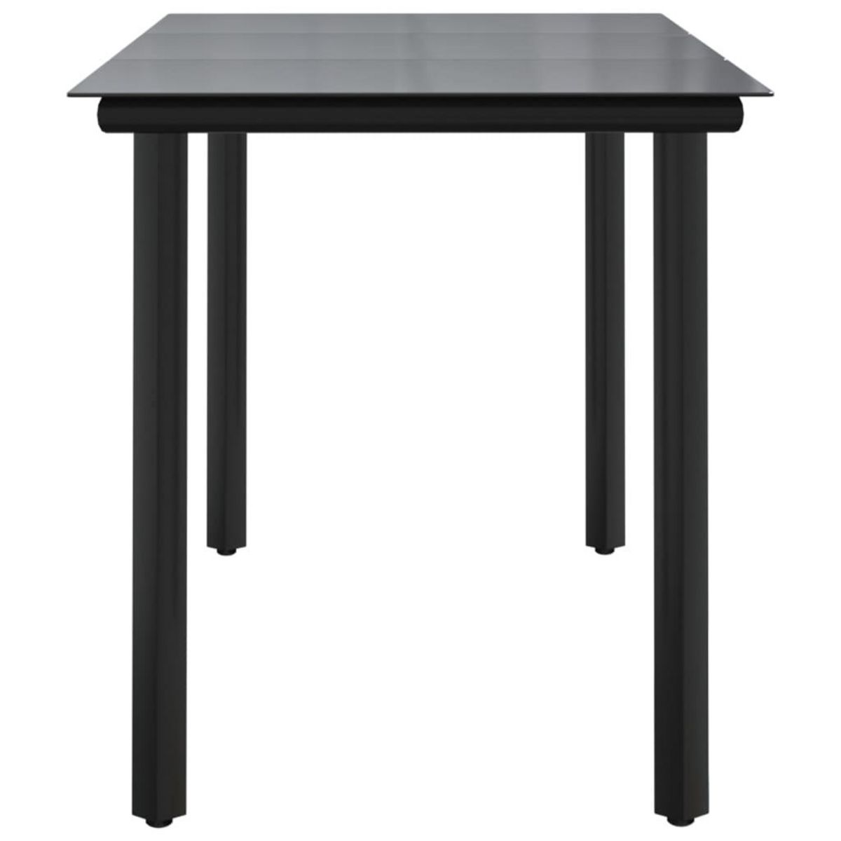 VIDAXL Table a dîner de jardin Noir 200x100x74cm Acier et verre trempe