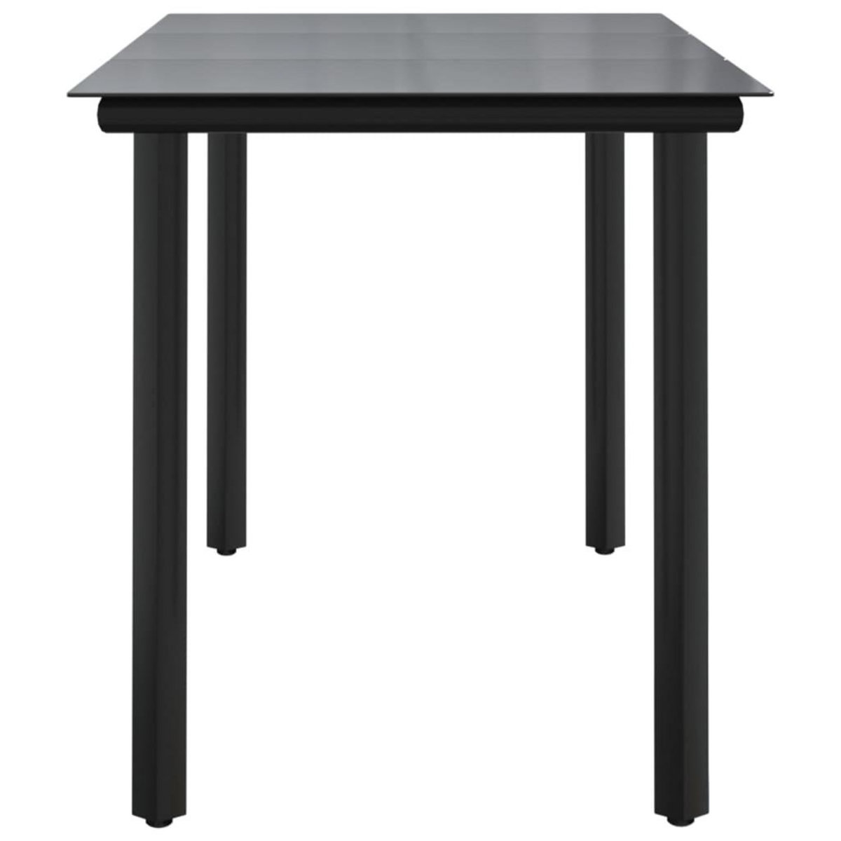 VIDAXL Table a dîner de jardin Noir 200x100x74cm Acier et verre trempe