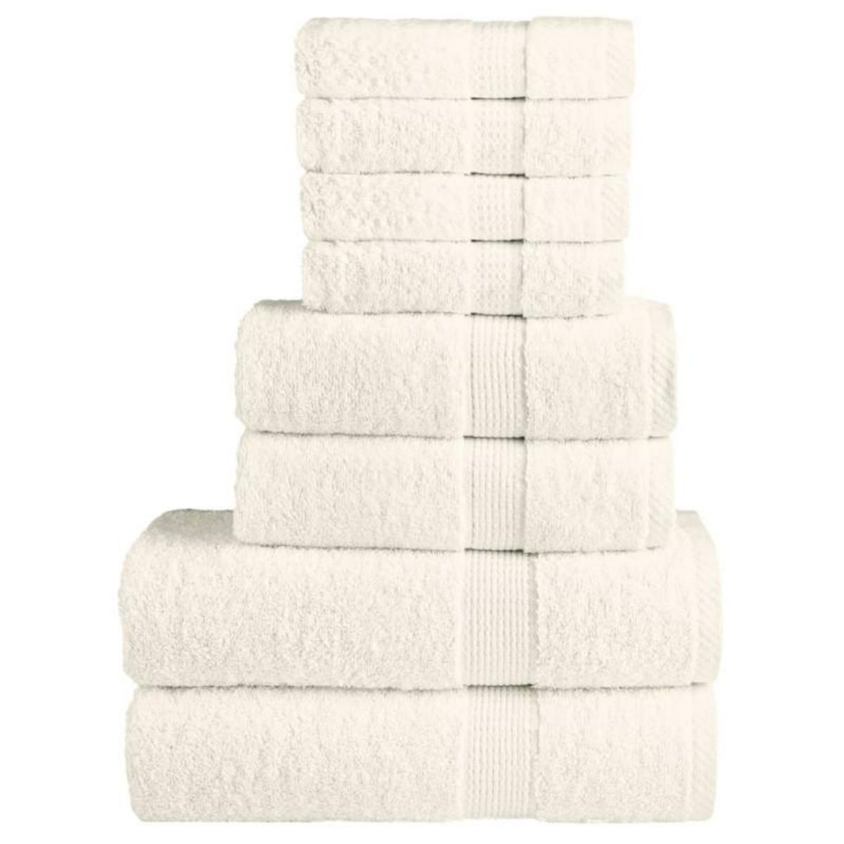 VIDAXL Ensemble de serviettes de qualité supérieure SOLUND 8 pcs crème