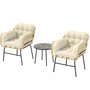 Voir la diapositive 5 : OUTSUNNY Salon de jardin 2 places design résine tressée effet rotin naturel métal noir