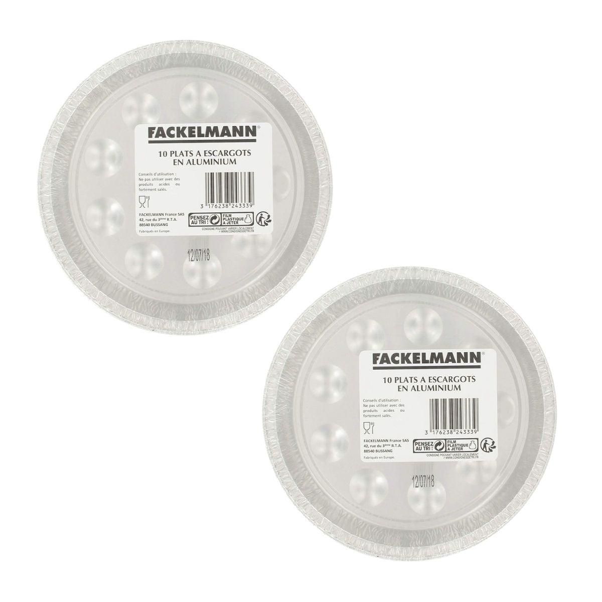 Fackelmann Lot de 2 packs de 10 plats à escargots en aluminium 17,5 cm Fackelmann