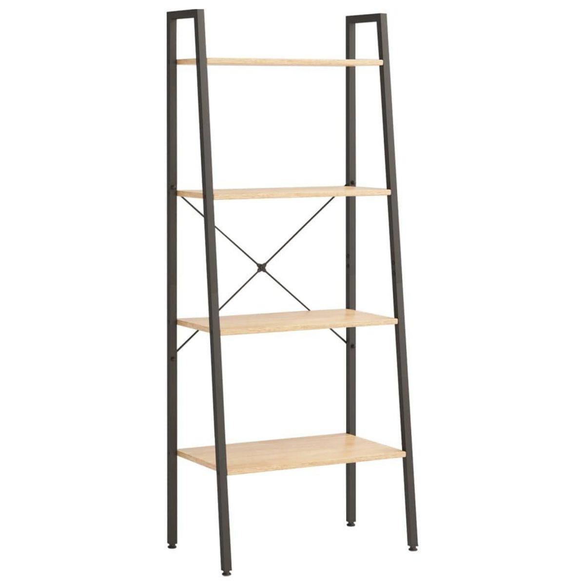 VIDAXL Etagere sur pied 4 niveaux Marron clair et noir 56x35x140 cm