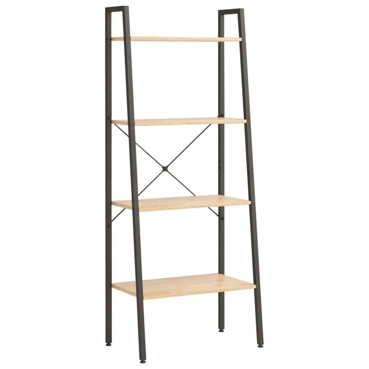 VIDAXL Etagere sur pied 4 niveaux Marron clair et noir 56x35x140 cm