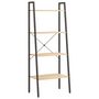Voir la diapositive 2 : VIDAXL Etagere sur pied 4 niveaux Marron clair et noir 56x35x140 cm