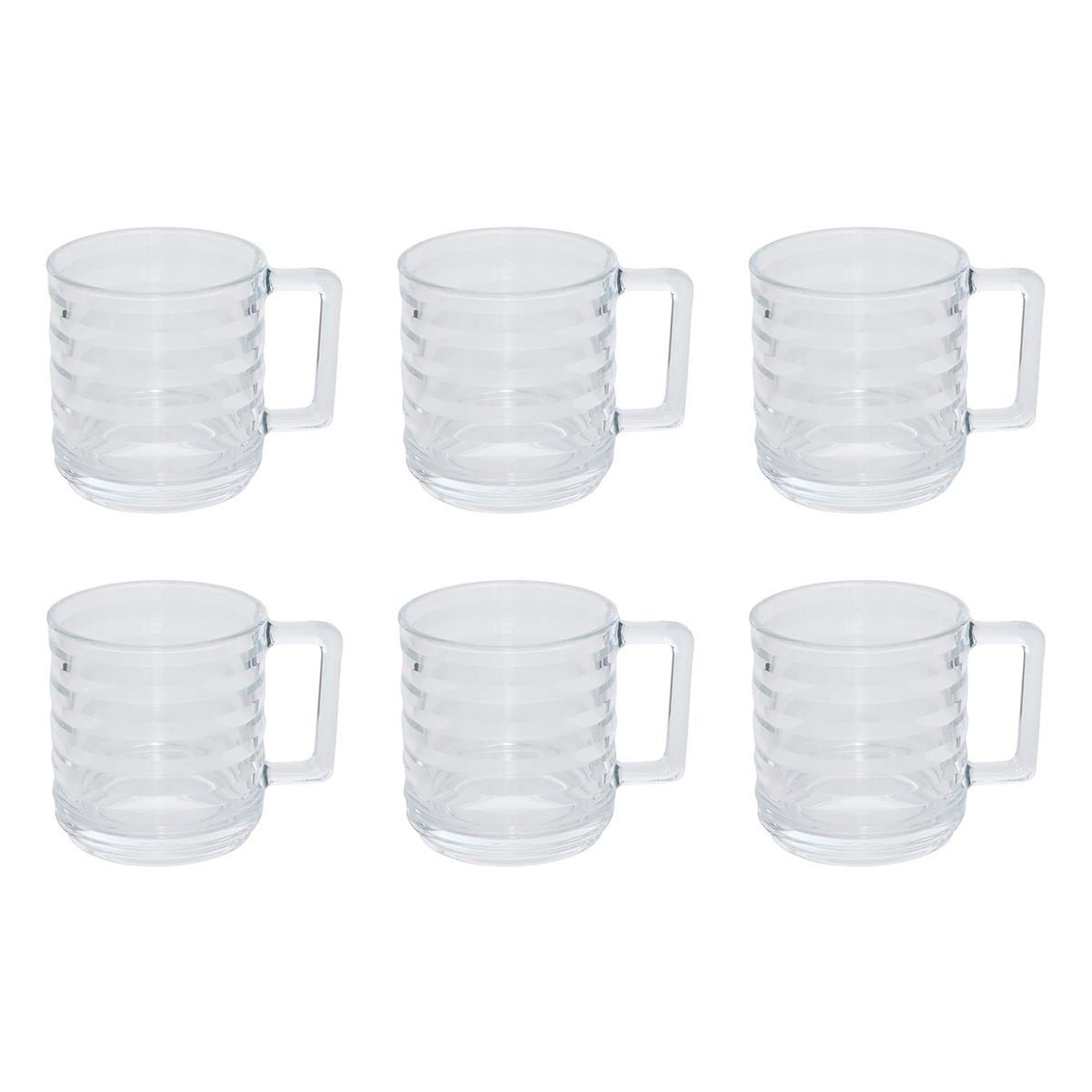 SECRET DE GOURMET Lot de 6 mugs en verre  julie  32cl transparent