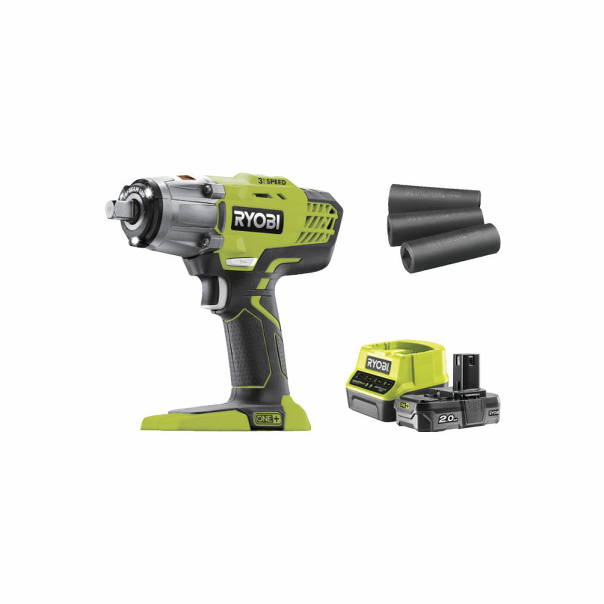 Voir la diapositive 1 : Ryobi Boulonneuse à chocs RYOBI 18V One+ - batterie LithiumPlus 2.0Ah - chargeur R18IW3-120S