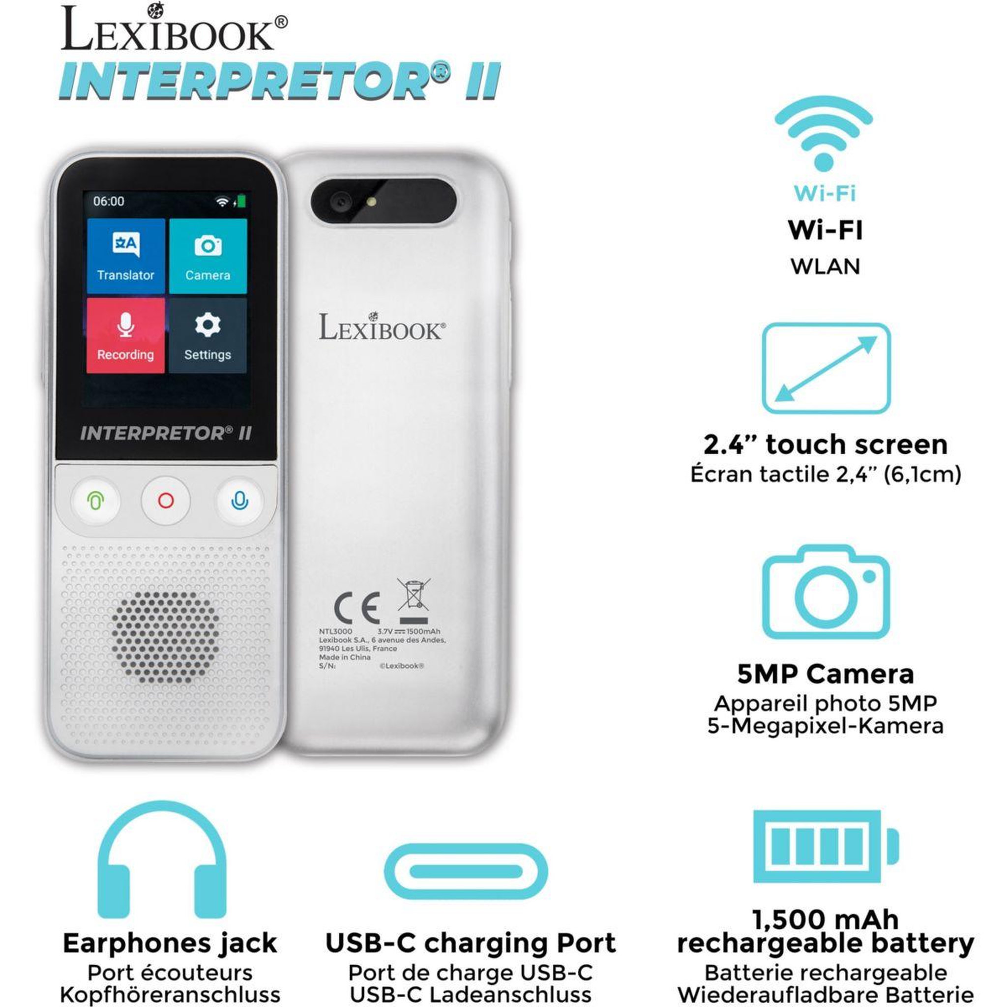 Voir la diapositive 2 : Lexibook Traducteur électronique Interpretor  II