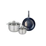 ELO Ensemble de 1 Poêle de cuisson 24 cm et 2 faitouts 14 et 20 cm Elo Prima Brillant
