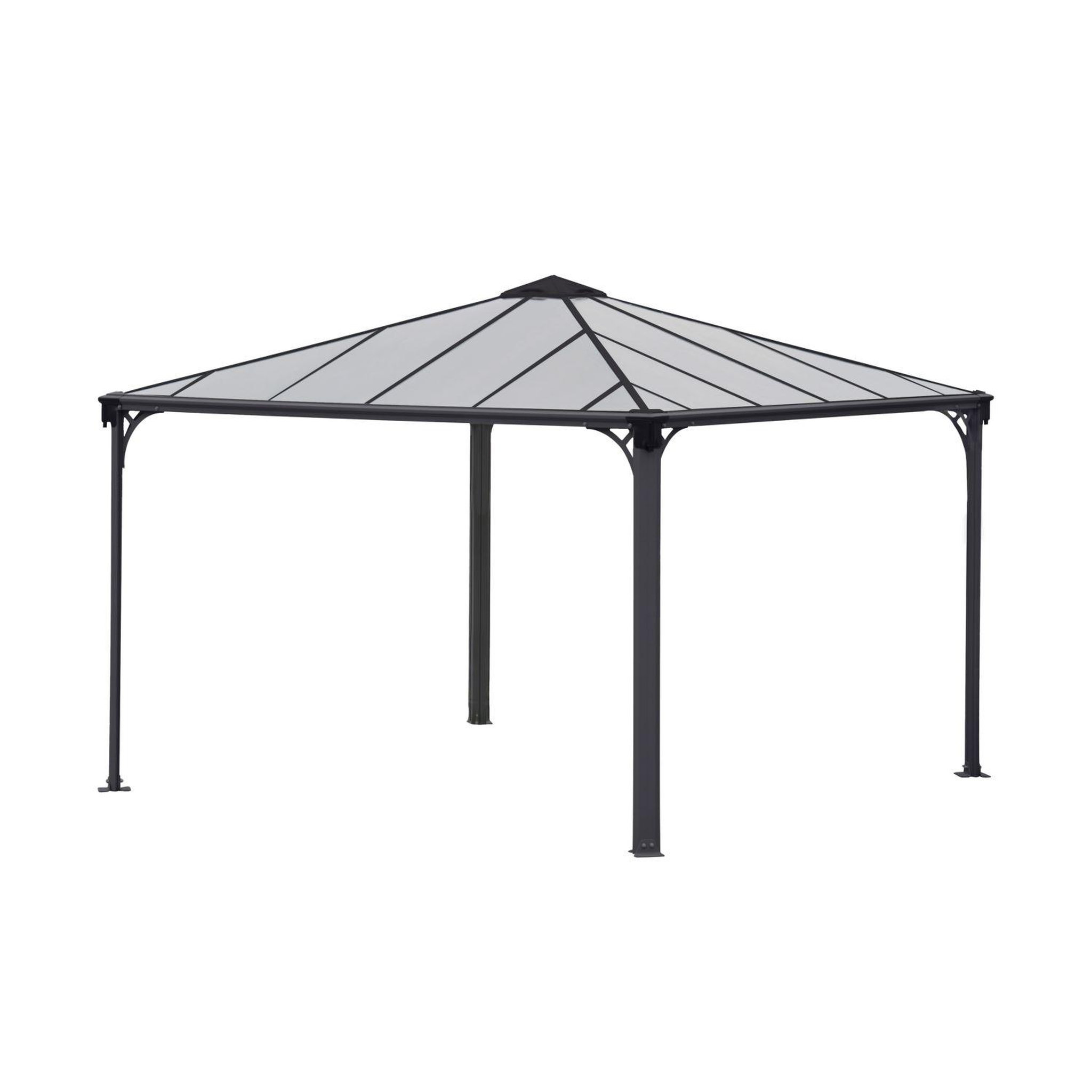 CHALET&JARDIN Tonnelle de jardin - Aluminium - Gris - 3,6x3,6m