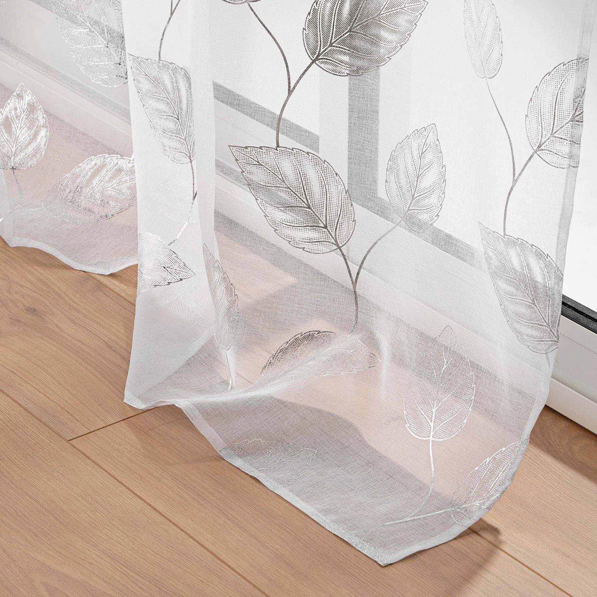 Voir la diapositive 3 : Douceur d'Intérieur Rideau voilage à œillets  edelia  140x240cm argent
