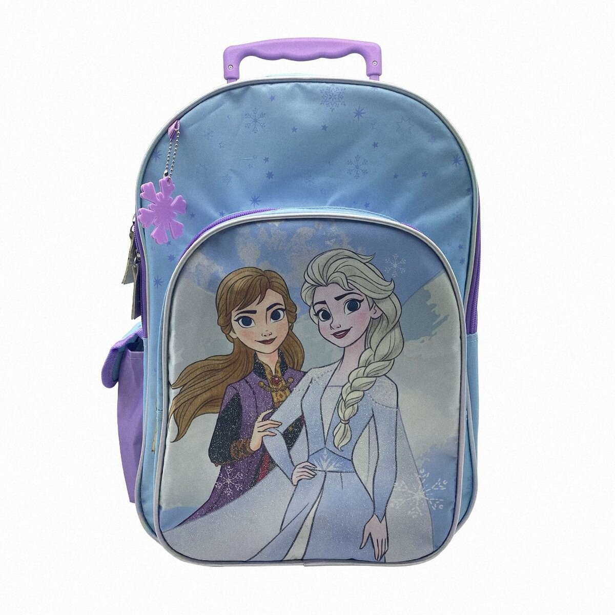 DISNEY Sac à dos à roulettes bleu Reine des Neiges pas cher 