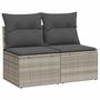 Voir la diapositive 2 : VIDAXL Salon de jardin 2 pcs avec coussins gris clair polyrotin acacia