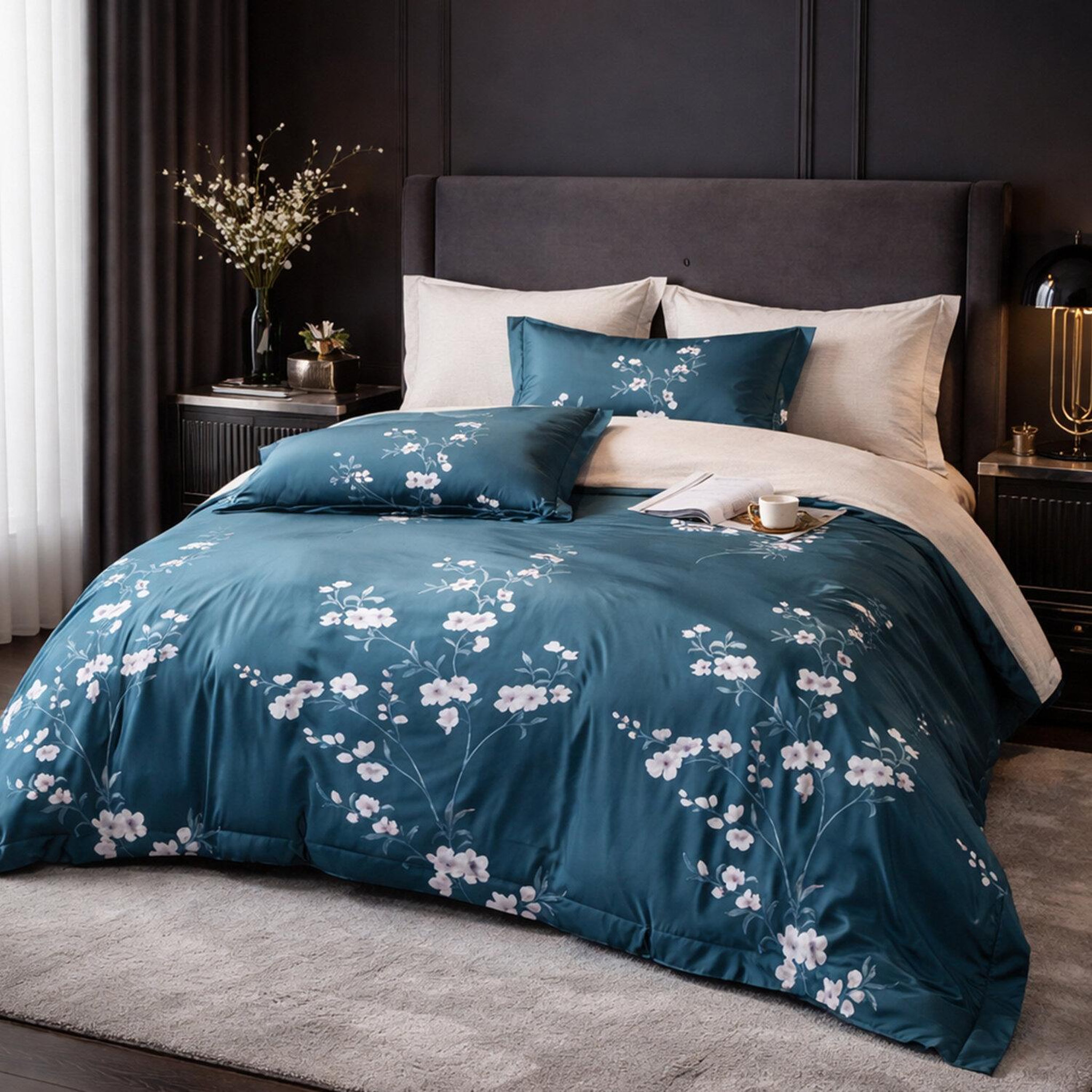 Voir la diapositive 2 : Home collection Parure housse de couette en coton 57 fils Tsuki