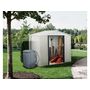 Voir la diapositive 2 : Habitat et Jardin Abri de jardin métal  Nebraska  - 4,07m² avec gouttière et récupérateur d'eau